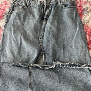 Garage maxi denim shirt with slit